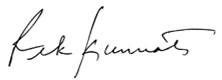 Signature of Richard Kunnath, P.E., President of the Board of Directors of Pankow Foundation.