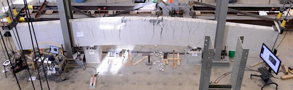 A large concrete block. High strength reinforcement for concrete.